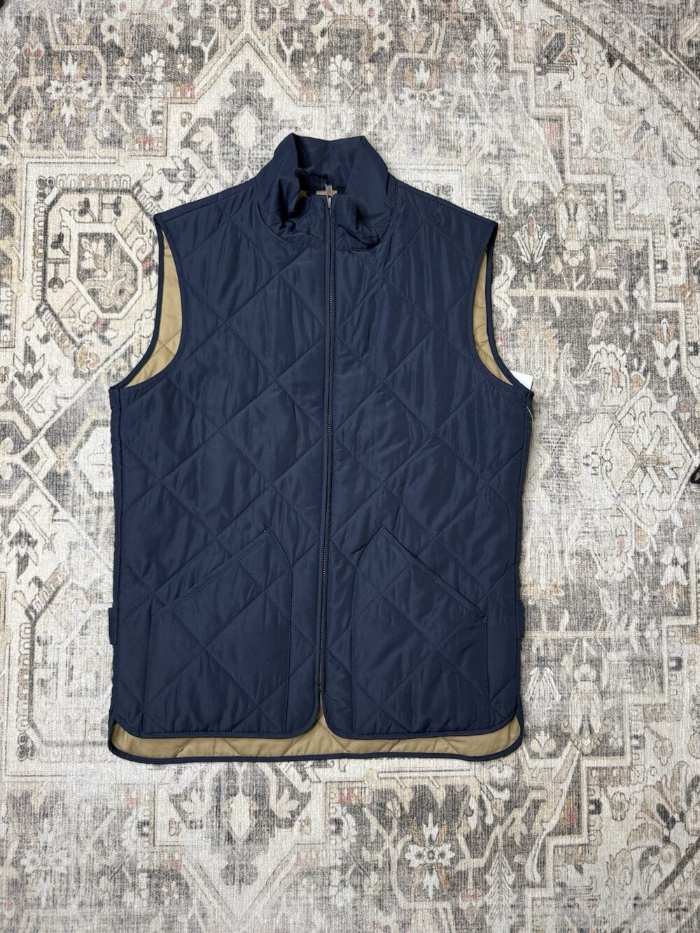 J Crew Blue Lightweight Outdoor Quilted Vest XS Preppy Old Money Gorpcore